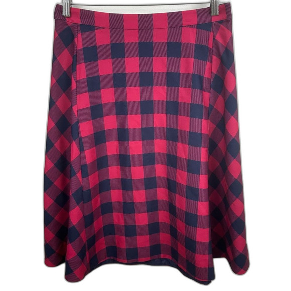 Draper James Buffalo Checkered Collection Pleated Midi Skirt NWT Size 6 Red - Picture 3 of 15